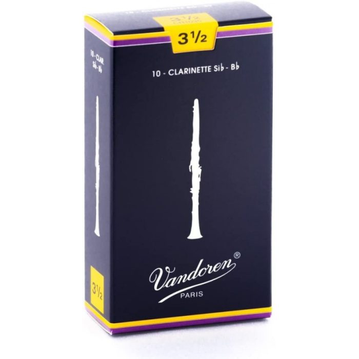Caja 10 Cañas Clarinete Vandoren Tradicional 3 1/2 caja azul
